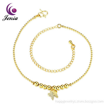 Jenia Wholesale Fashion Style New Design Gold Plated Bead Hot Sell Anklet